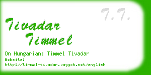 tivadar timmel business card